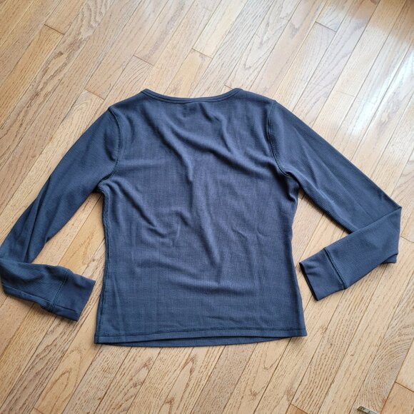 Fabletics Long-Sleeve Waffle Henley Pewter XL - Picture 5 of 9